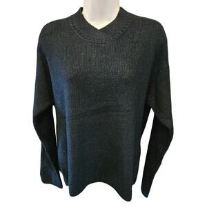 Gap S black glitter sparkle metallic knit winter glitz sweater EUC warm smalll